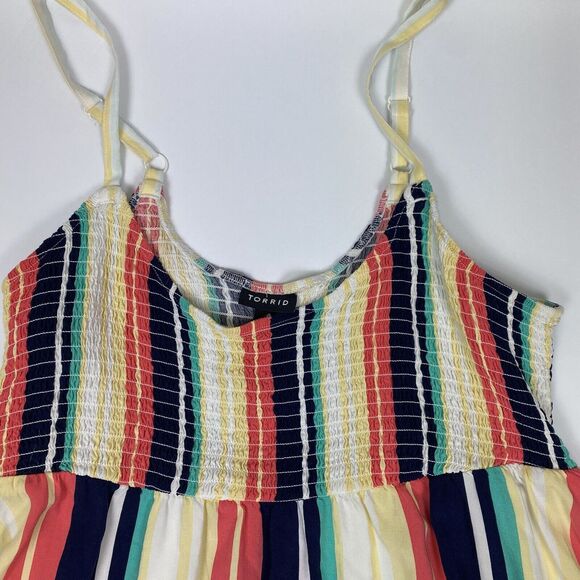 ⭐️Torrid Babydoll Tank Top Sz Large Multicolor Stripe Candy Stripes - Picture 5 of 7